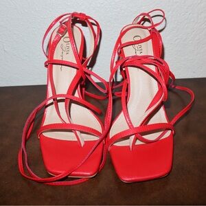Red Strappy Women's Sandals